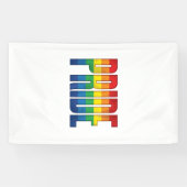 Retro Regenboog Pride Typografie Shirt Ontwerp_1 Spandoek (Horizontaal)