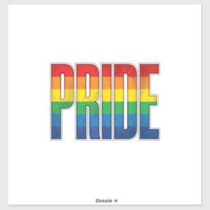 Retro Regenboog Pride Typografie Shirt Ontwerp_1 Sticker