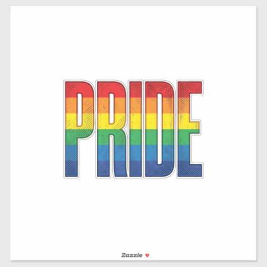 Retro Regenboog Pride Typografie Shirt Ontwerp_1 Sticker (Vel)