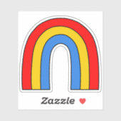 Retro regenboog primaire kleuren sticker (Vel)