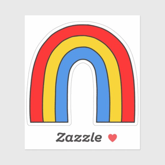 Retro regenboog primaire kleuren sticker (Vel)