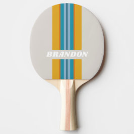 Retro Regenboog Rally Streep met Naam Tafeltennisbatje