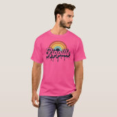 Retro Regenboog Rippillo Druppelende Tekst Design. T-shirt (Voorkant volledig)