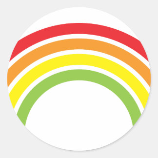 retro regenboog ronde sticker