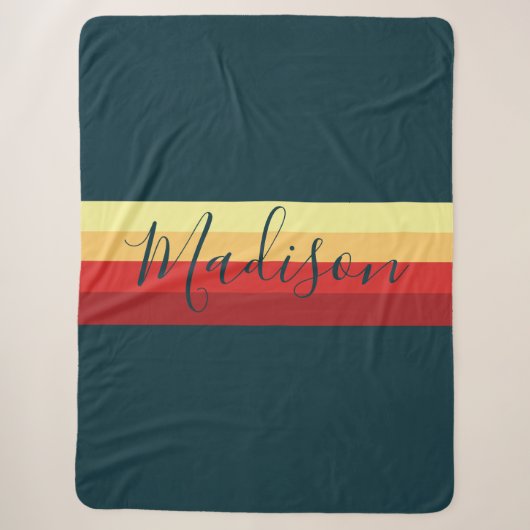 Retro regenboog sfeer warmte multicolor sherpa deken (Voorkant)