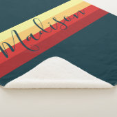 Retro regenboog sfeer warmte multicolor sherpa deken (3/4)