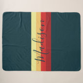 Retro regenboog sfeer warmte multicolor sherpa deken (Voorkant (horizontaal))