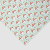 Retro Regenboog Sherbet Ice Cream Dessert Groen Tissuepapier (Detail)