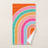 Retro Regenboog Sinaasappel Bad Handdoek (Handdoek)