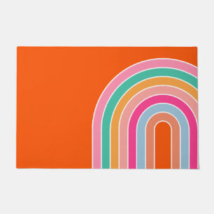 Retro Regenboog Sinaasappel Deurmat