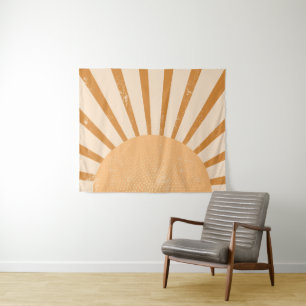 Retro Regenboog Slaapkamer Zonsondergang Wandkleed