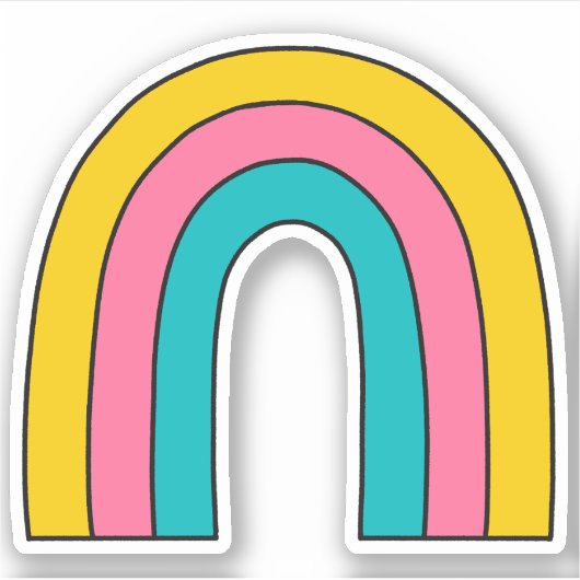 retro regenboog sticker (Voorkant)