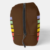 Retro Regenboog Streep Bruin  Toilettasje (Rechts)