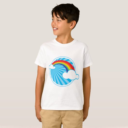 RETRO REGENBOOG T-SHIRT (Voorkant volledig)