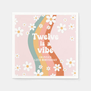 Retro Regenboog Twaalf is een Vibe Daisy 12e Verja Servet