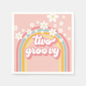 Retro Regenboog Twee Groovy 2e Verjaardag Servet (Voorkant)