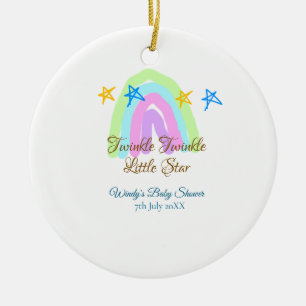 Retro regenboog twinkle twinkle kleine sterren bab keramisch ornament