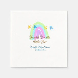 Retro regenboog twinkle twinkle kleine sterren bab servet