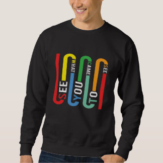 Retro Regenboog Typografie T-Shirt, Zwarte T-shirt