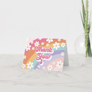 Retro Regenboog Verjaardag Bedankt