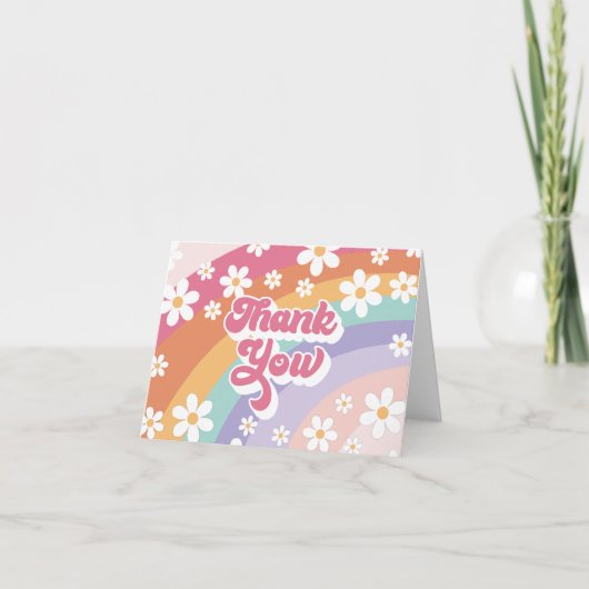 Retro Regenboog Verjaardag Bedankt (Voorkant)