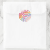 Retro Regenboog Verjaardag Bedankt Ronde Sticker (Tas)