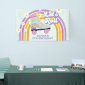Retro regenboog verjaardag roller skate spandoek (Beurs)