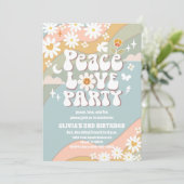 Retro Regenboog Verjaardagsuitnodiging Kaart (Staand voorkant)