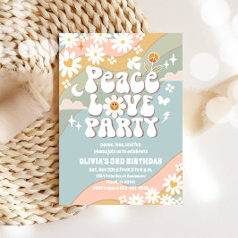 Retro Regenboog Verjaardagsuitnodiging Kaart