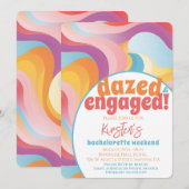 Retro regenboog versuft en verloofd vrijgezellenfe kaart (Voorkant / Achterkant)