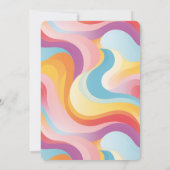 Retro regenboog versuft en verloofd vrijgezellenfe kaart (Achterkant)