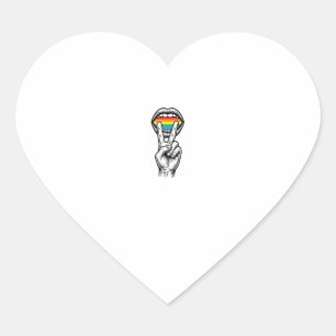 Retro Regenboog Vrede Hand Pride Vector T-shirt_1 Hart Sticker