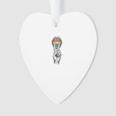Retro Regenboog Vrede Hand Pride Vector T-shirt_1 Ornament (voorkant)