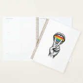 Retro Regenboog Vrede Hand Pride Vector T-shirt_1 Planner (Display)