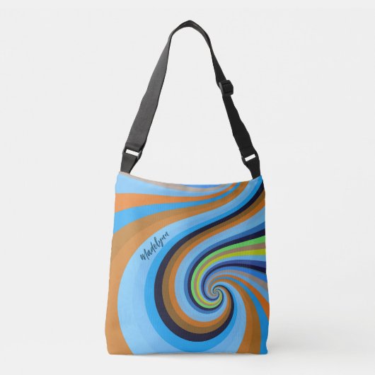 Retro Regenboog Werveling Persoonlijk Crossbody Tas (Voorkant)