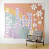 Retro Regenboog Young Wild Drie 3e Verjaardag Wandkleed (In Situ (horizontaal))