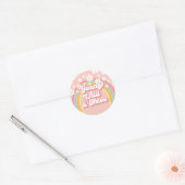 Retro Regenboog Young Wild en Drie 3e Verjaardag Ronde Sticker (Envelop)