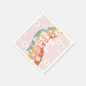 Retro Regenboog Young Wild Three Madeliefje Servet (Hoek)