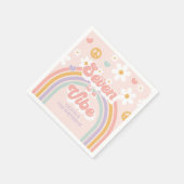 Retro Regenboog Zeven is een Vibe 7e Verjaardag Servet (Hoek)