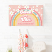 Retro Regenboog Zeven is een Vibe Groovy 7e Verjaa Spandoek (Insitu)