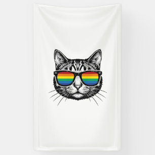 Retro Regenboog Zonnewijzer Katten Pride T-shirt O Spandoek