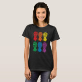 Retro regenbooganzen onderaan de anananaswi t-shirt (Voorkant volledig)