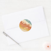 Retro  regenboogBaby shower Dank u Ronde Sticker (Envelop)