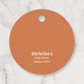 Retro regenboogBaby shower Pop Bedankjes Labels (Achterkant)