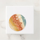 Retro regenboogBaby shower Pop Bedankjes Labels (In situ)