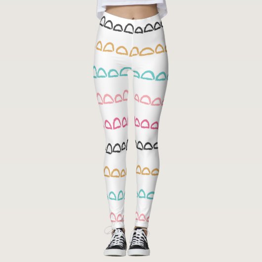 Retro regenboogboog leggings (Voorkant)