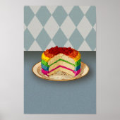 Retro-regenboogCake Poster (Voorkant)