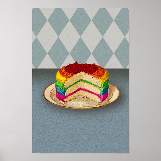 Retro-regenboogCake Poster (Voorkant)