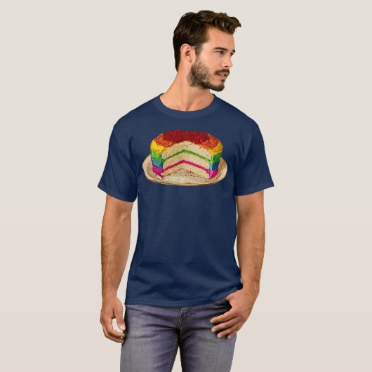 Retro-regenboogCake T-shirt (Voorkant volledig)