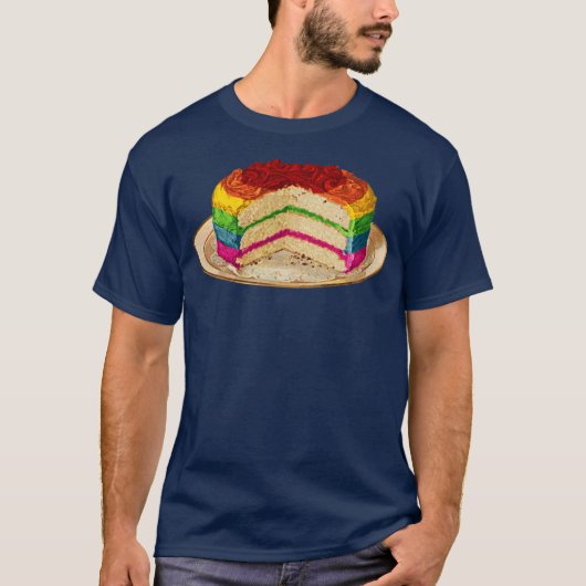 Retro-regenboogCake T-shirt (Voorkant)